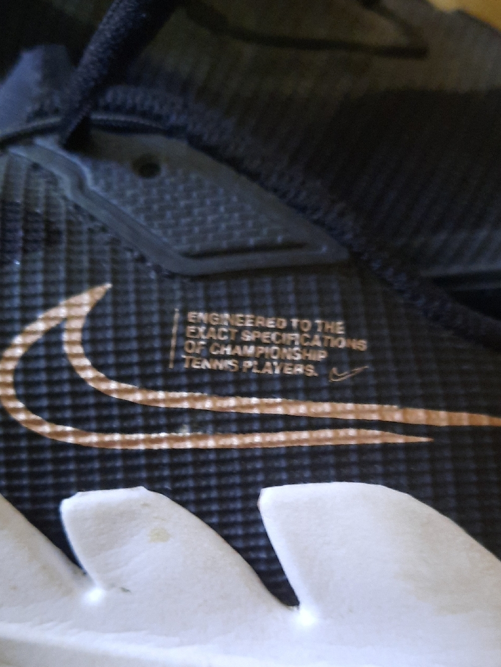 Nike Women’s Black Athletic Sneakers with Gold Swoosh Accent Size 6 - Picture 3 of 8